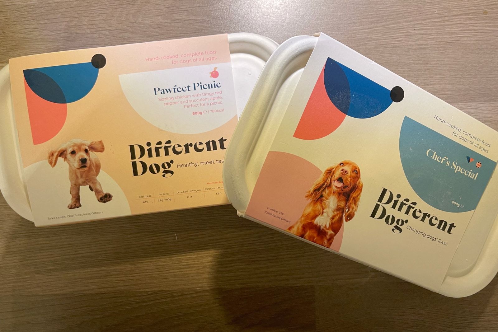 Different Dog meal packets