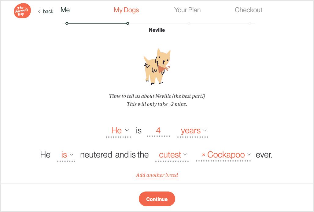 The Farmer’s Dog questionnaire